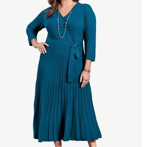 Peacock Teal wrap dress